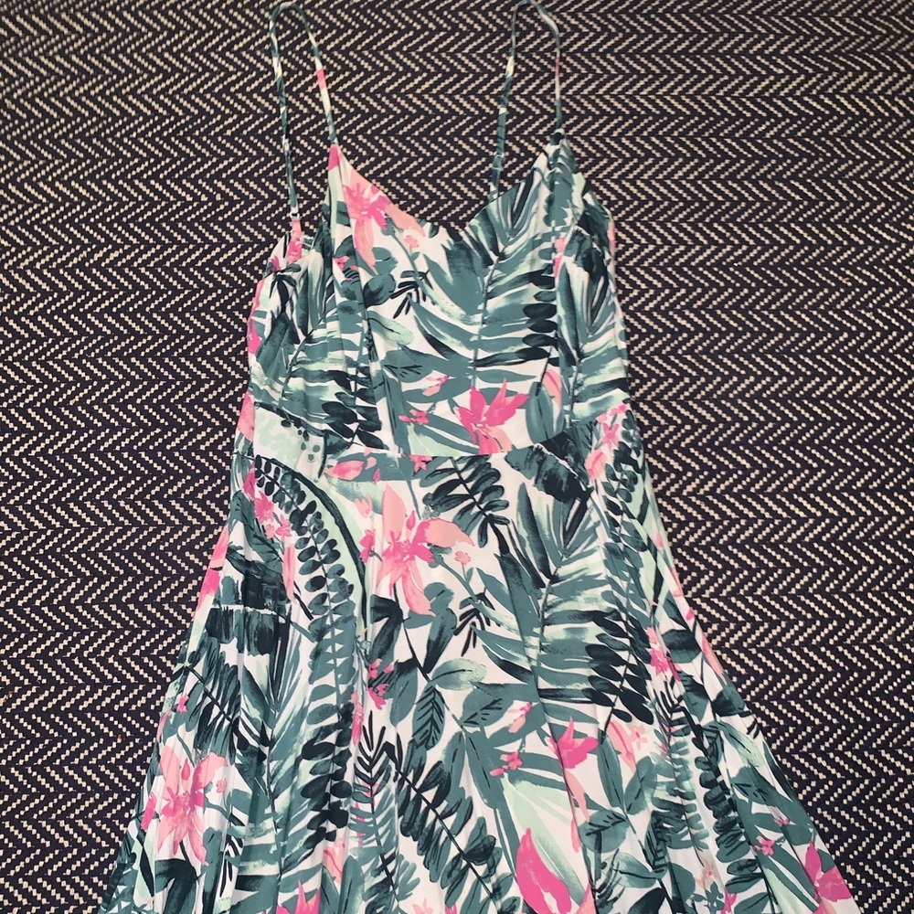 Beautiful Leaf and Flower Print Dress.